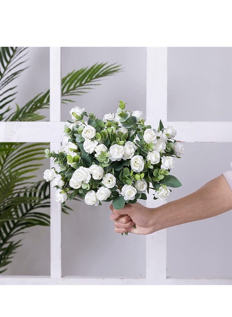 AROAQ Artificial Rose Flowers, Elegant Artificial Flowers Bouquet, Real Looking Silk Roses With Stems For Diy Wedding Bouquets Centerpieces Party Home Decorations And Outdoors White - Image 3