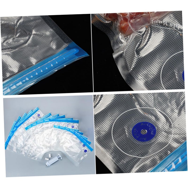 Reusable Vacuum Compression Bags For Food Storage 12pcs 22x21x0 26cm With Clips - Image 4