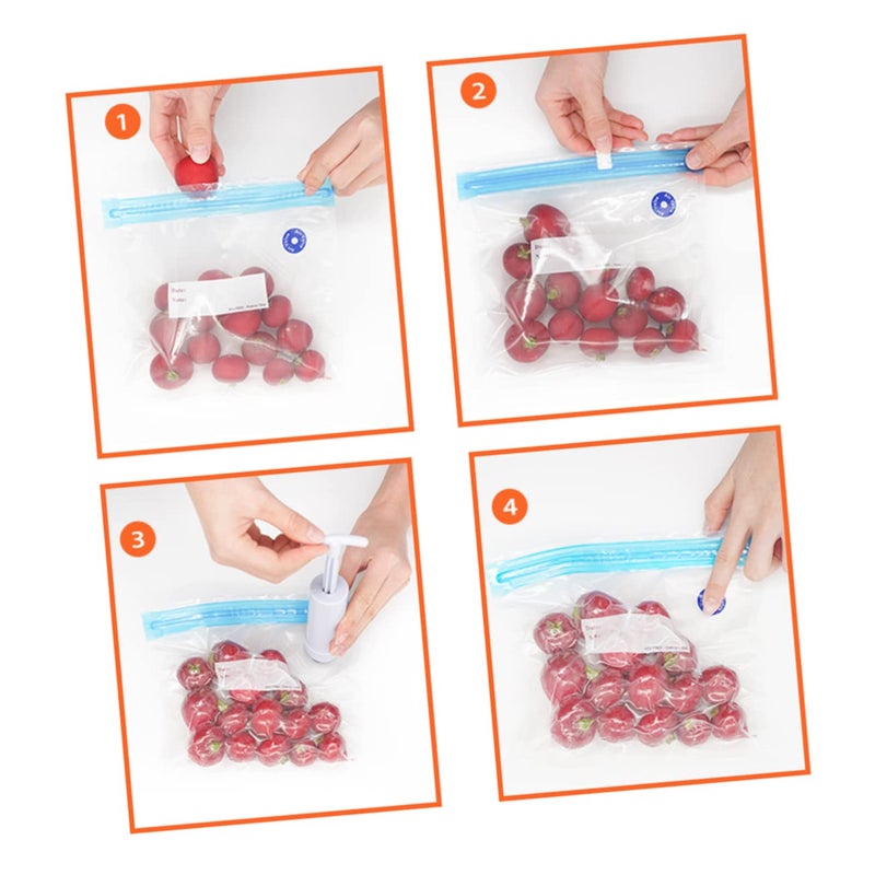 Reusable Vacuum Compression Bags For Food Storage 12pcs 22x21x0 26cm With Clips - Image 3