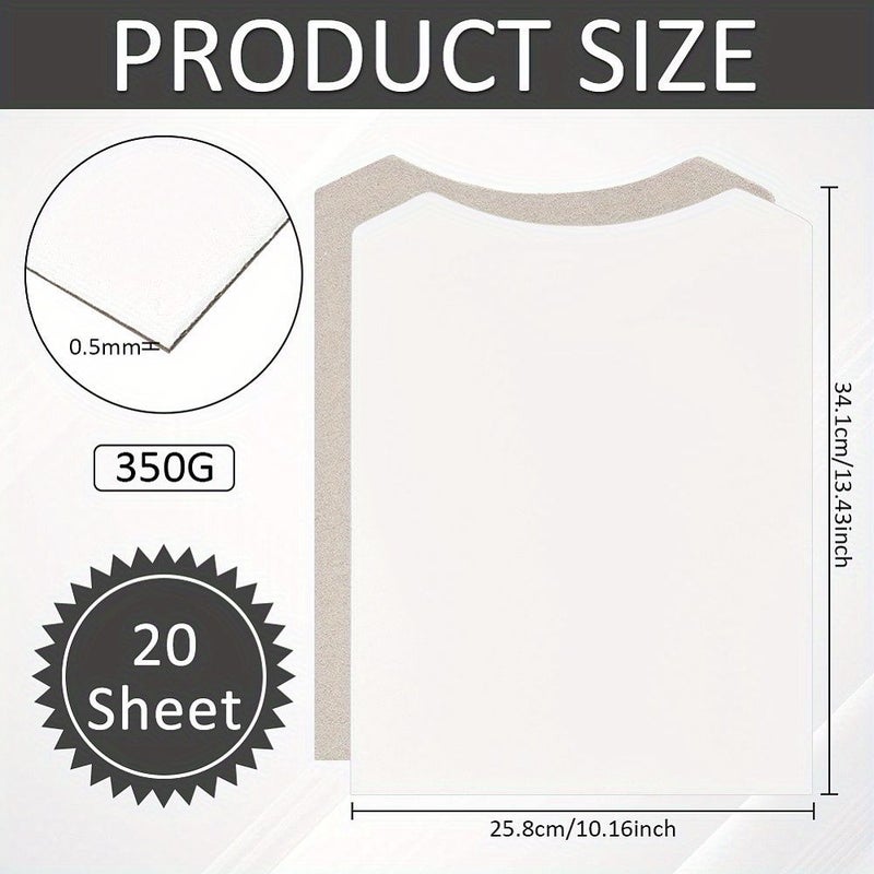 White Garment Interfacing Cardstock 20 Sheets, Shirt Interlining Folder 341x258mm - Image 4