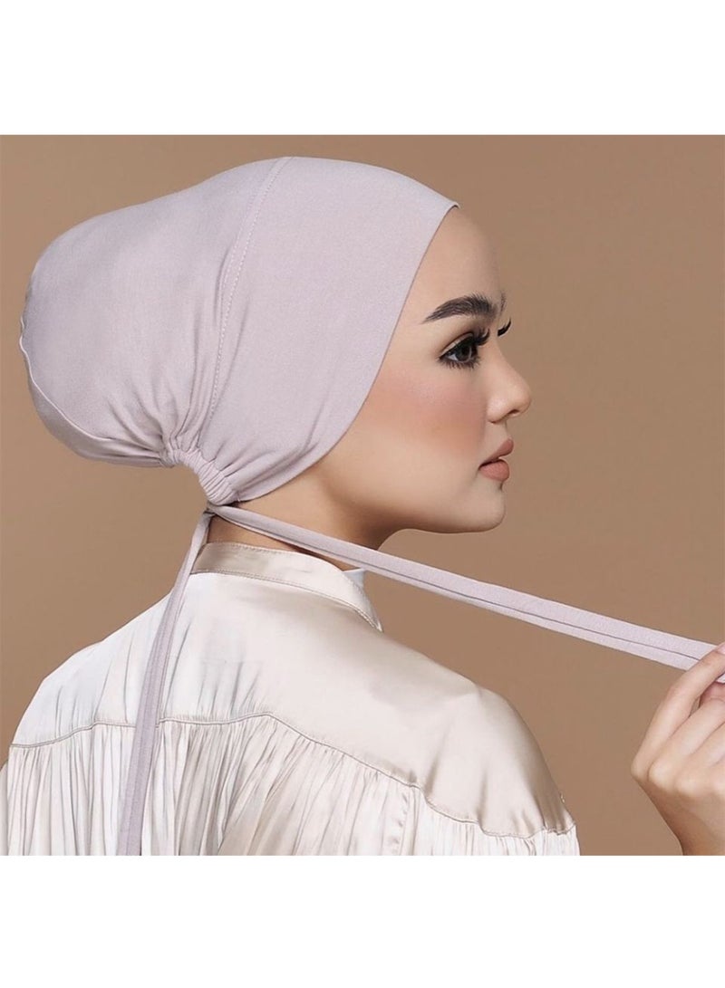 3PCS Women Hijab Undercap Under Scarf Hijab Cap With Tie-Back Inner Under Scarf Hat Turban - Image 3