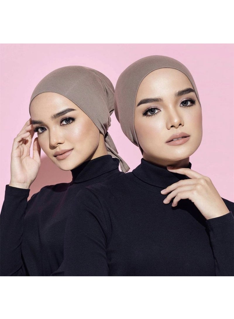 3PCS Women Hijab Undercap Under Scarf Hijab Cap With Tie-Back Inner Under Scarf Hat Turban - Image 4