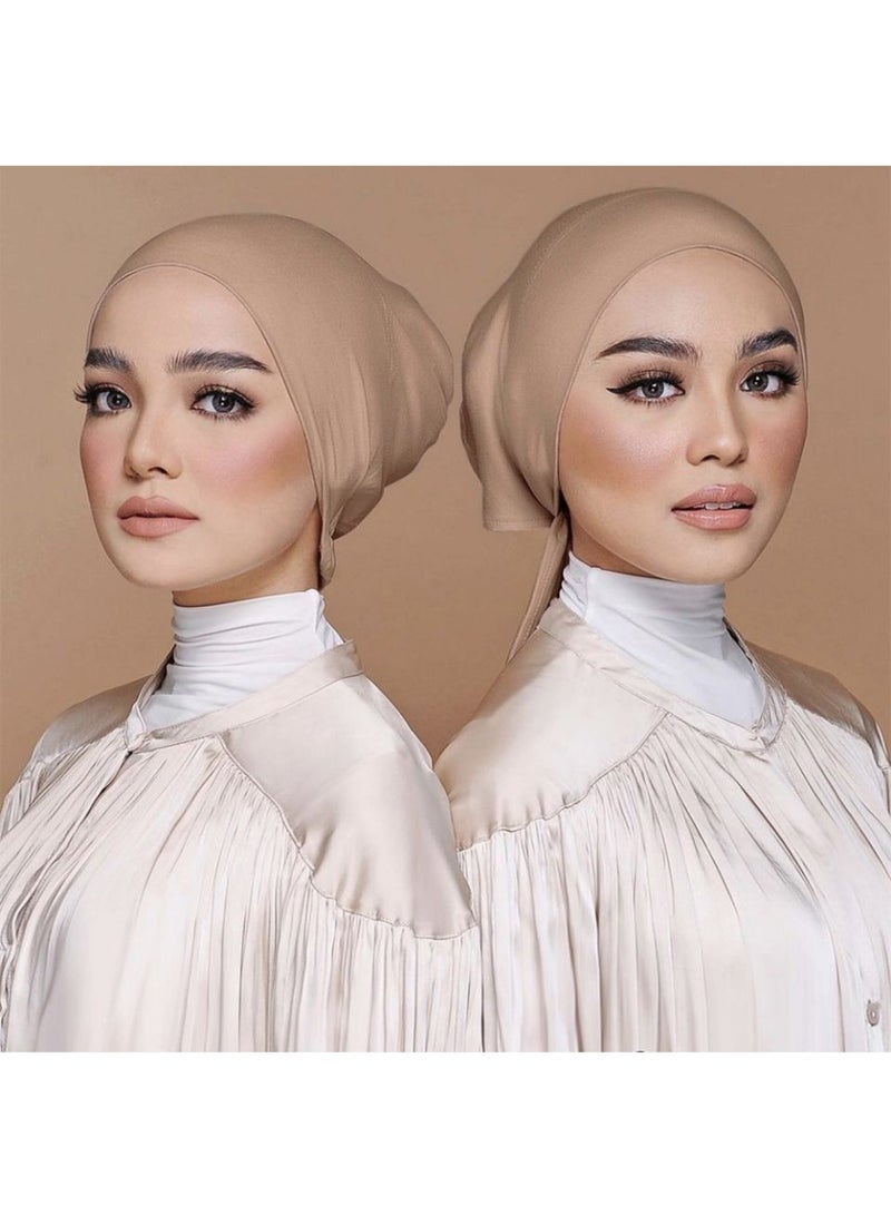 3PCS Women Hijab Undercap Under Scarf Hijab Cap With Tie-Back Inner Under Scarf Hat Turban - Image 2