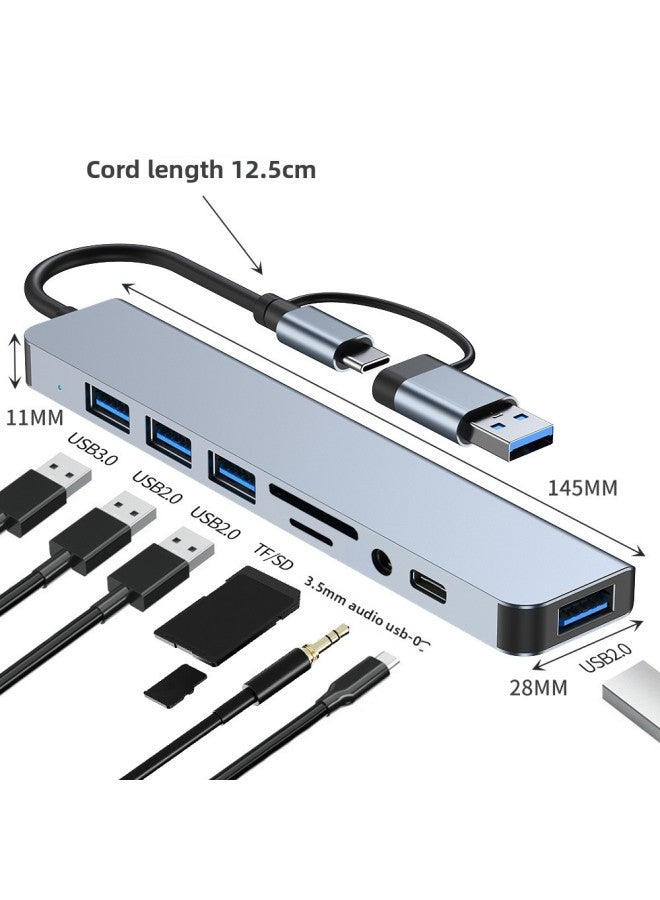 Two-to-seven Splitter Eight-in-one Docking Station Usb3.0 High-speed Transmission Hub Docking Station Multi-function Hub-Color:Type-c Hdmi+usb3.0+pd Three-in-one  - Image 2