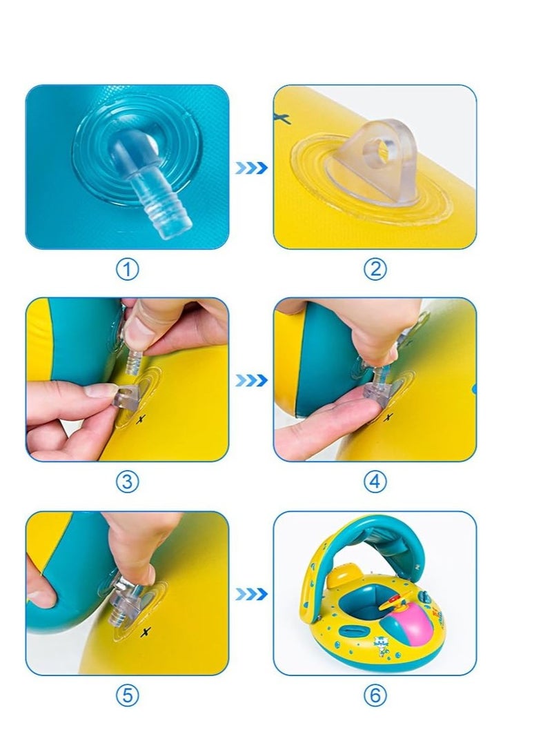Interactive Baby Float with Movable Canopy, Steering Wheel, and Horn - Vibrant Colors  - Image 4