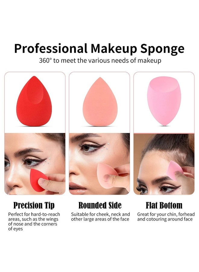 طقم بيوتي بلندر 6 قطع مع علبة تخزين أنيقة | إسفنجات مكياج متعددة الأشكال للفاونديشن، الكونسيلر، والكنتور | خامة ناعمة خالية من اللاتكس للاستخدام الجاف والمبلل | طقم أدوات تجميل احترافي. - Image 2