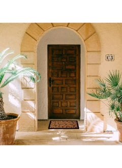 EVIDECO Non-Slip Backing Attractive Design Leaf Print Door Mat Black and Brown 45 x 75 cm 140461074  - Image 4