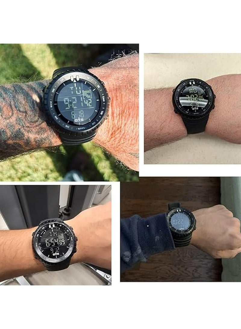 SENORS Men's Digital Sports Watch Waterproof Tactical Watch with LED Backlight Watches for Men - Image 2