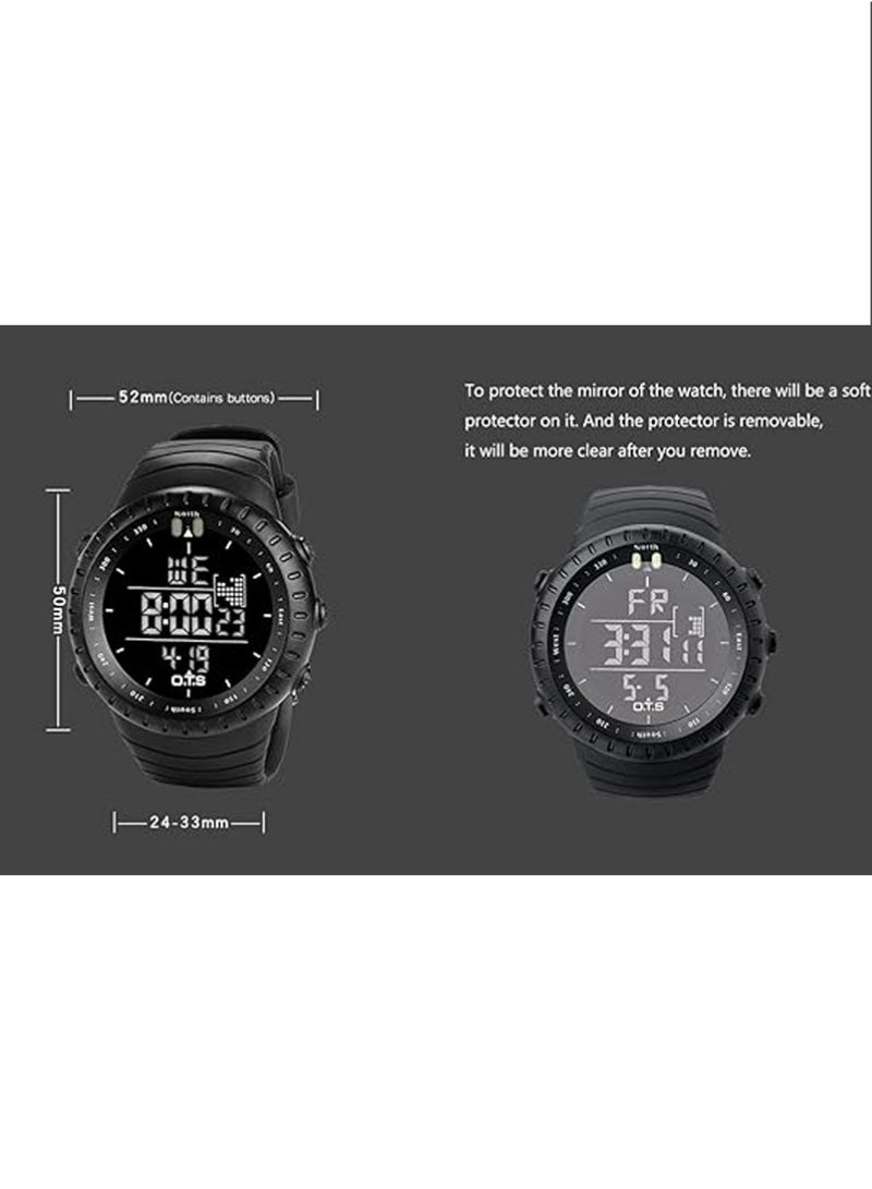 SENORS Men's Digital Sports Watch Waterproof Tactical Watch with LED Backlight Watches for Men - Image 3