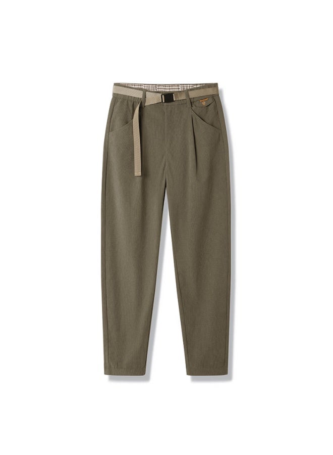 Markless Men's Casual Corduroy Trousers Autumn Winter Slim Tapered Pants Versatile Skinny Pants 3859 Khaki 32 - Image 2