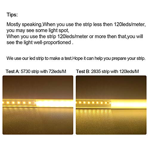 HAMRVL 6-Pack 30cm Led Channel Diffuser Black Aluminum with Mliky White Cover U Shape 17.2x7mm,Led Strip Light Track with End Caps and Mounting Clips Accessories,Aluminum Profile for Led Strip Lights - Image 4