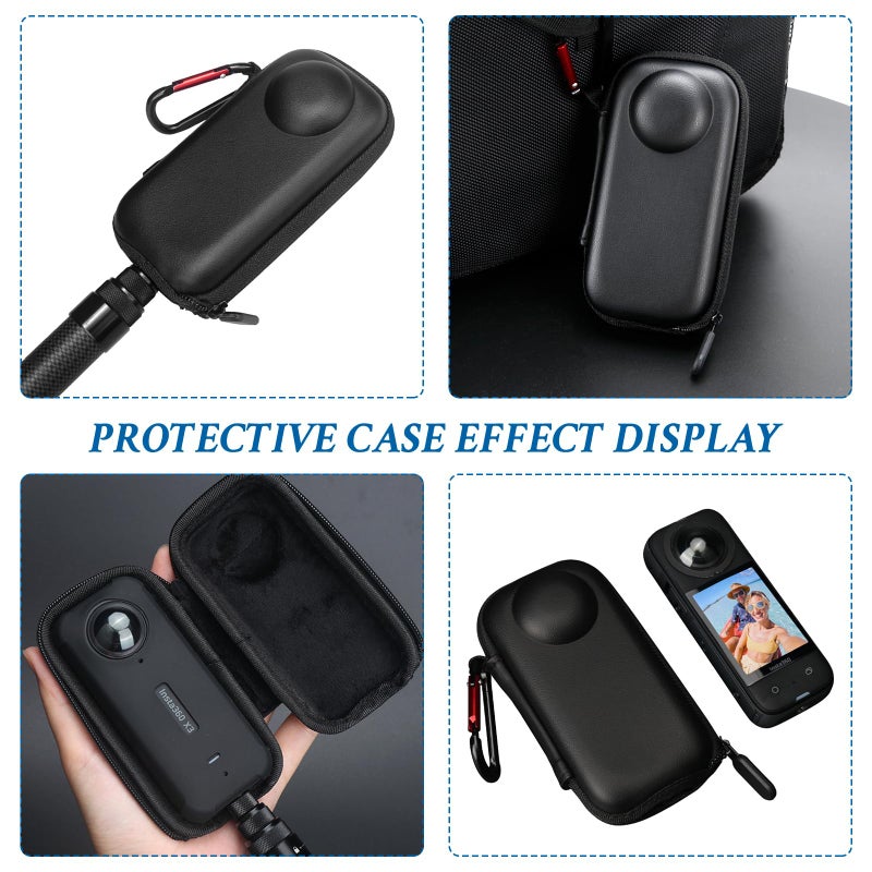 Vasgather Camera Protective Accessories Kit for Insta 360 X3 Include Silicone Protective Cover/Screen Protectors/Camera Case(with Buckle)/Front Behind Lens Guard - Image 5