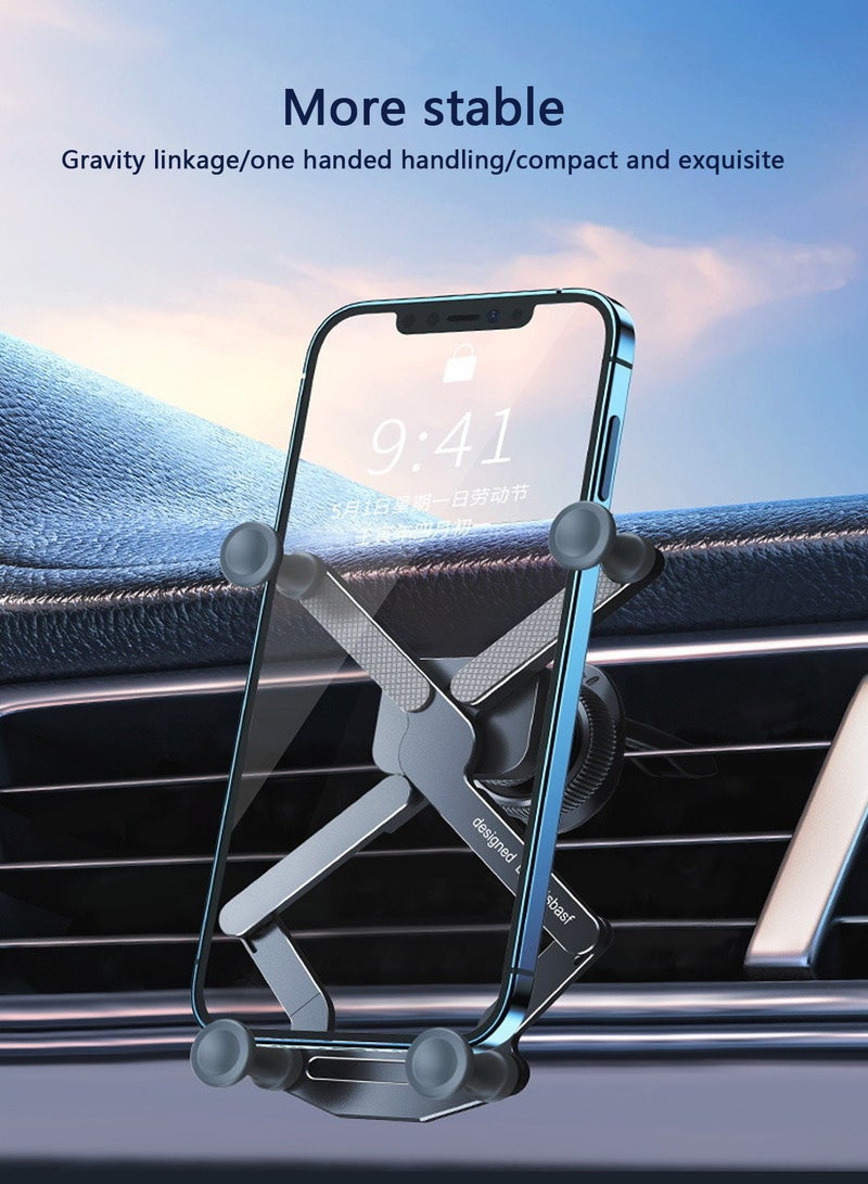 Oatsbasf Car Vent Phone Mount,Invisible Rotatable Air Vent Mount Car Phone Holder 360°Anti-Shake Universal Phone Mount,Car Dashboard and Never Blocking Air Vent Clip Cell Phone Holder for Car (Black) - Image 5