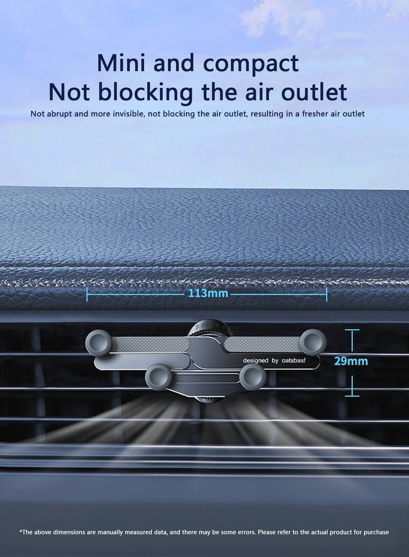 Oatsbasf Car Vent Phone Mount,Invisible Rotatable Air Vent Mount Car Phone Holder 360°Anti-Shake Universal Phone Mount,Car Dashboard and Never Blocking Air Vent Clip Cell Phone Holder for Car (Black) - Image 2