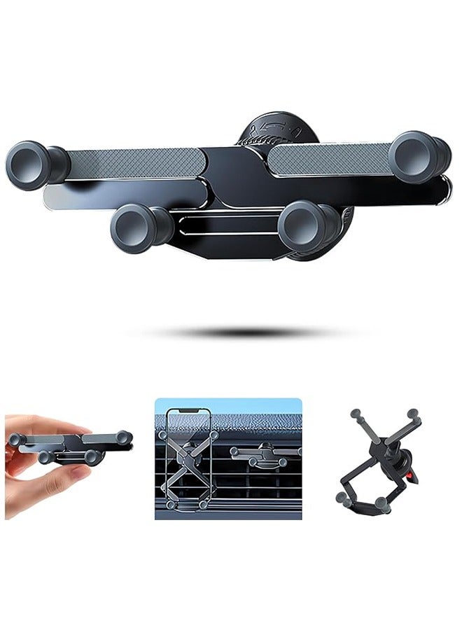 Oatsbasf Car Vent Phone Mount,Invisible Rotatable Air Vent Mount Car Phone Holder 360°Anti-Shake Universal Phone Mount,Car Dashboard and Never Blocking Air Vent Clip Cell Phone Holder for Car (Black) - Image 1