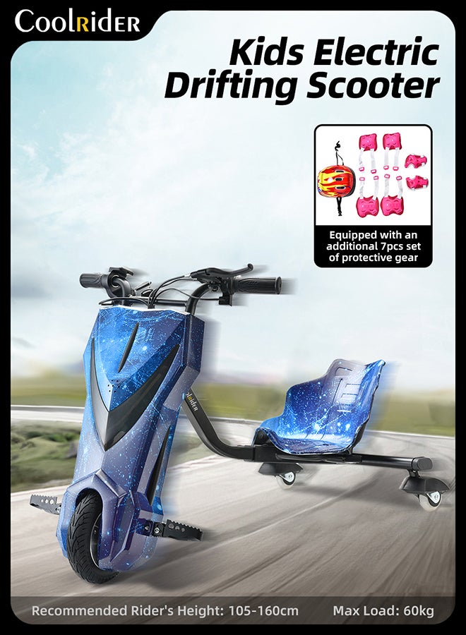 Cool Rider 24V High-Power 360° Drifting Scooter-Adjustable With Bluetooth And Protective Gear Blue - Image 2