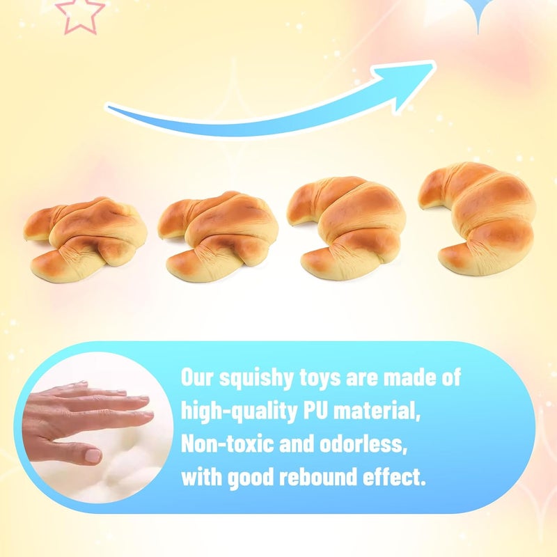 Anboor Slow Rising Squishy Toys for Kids - Bread, Croissant & Food-Themed Stress  Relief - Image 3