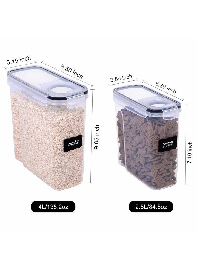 FOOYOO Cereal Containers Storage Set - 6 Piece Airtight Large Dry Cereal Storage Containers(135.2oz), BPA Free Dispenser Plastic Cereal Storage Containers with 16 Labels & Pen - - Image 4