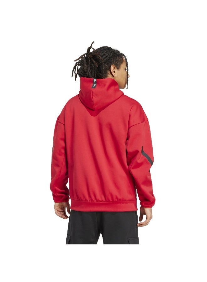 Adidas Mufc Anth Jkt Red Football Track Tops For Men XS - Image 3