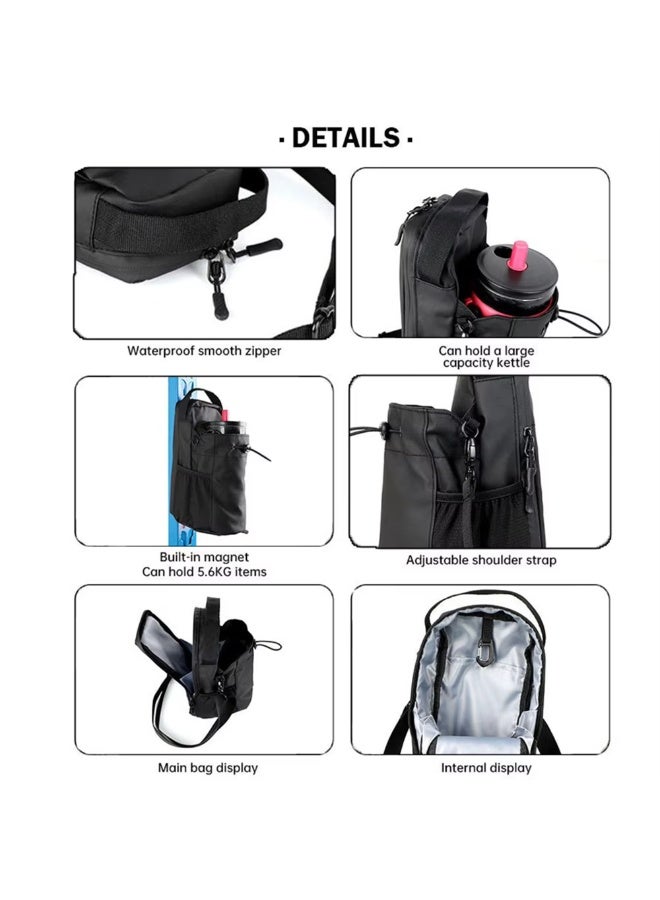 Multi-Purpose Gym & Travel Bag, 27x13x11cm – Shoulder & Hand Carry with Bottle Holders, Phone Pocket, Inner Zip Pocket, Magnetic Closure & Adjustable Strap - Image 3