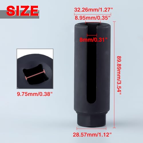GOLD DEER 38Inch Drive Oxygen Sensor Socket Oxygen Sensor Socket with Side Wire Cutout Car Oxygen Sensor Socket Fits Removal and Installation Offset O2 Sensor Spacer Sensor Extender - Image 5