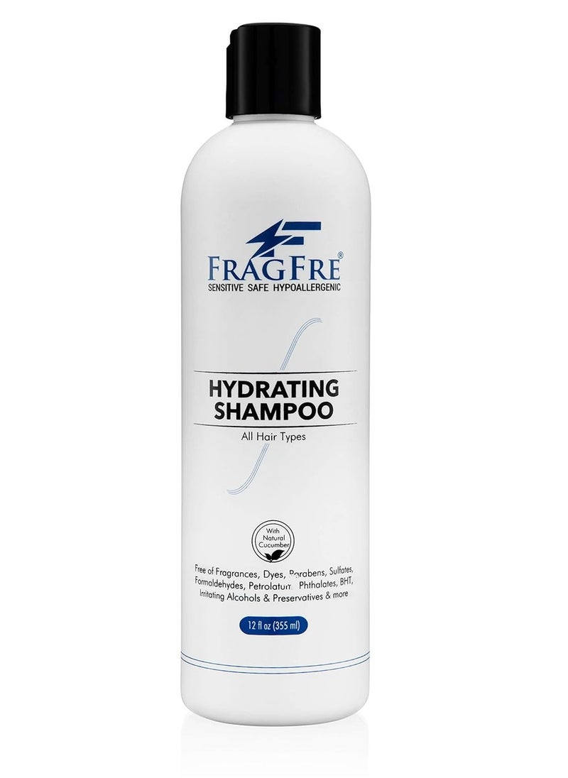 FRAGFRE Hydrating Sensitive Skin Shampoo 12 oz - Sulfate-Free, Fragrance-Free, Paraben-Free, Color-Safe, Hypoallergenic, Mild Hair Cleanser - Gluten-Free, Vegan, Cruelty-Free, With Natural Cucumber  - Image 1