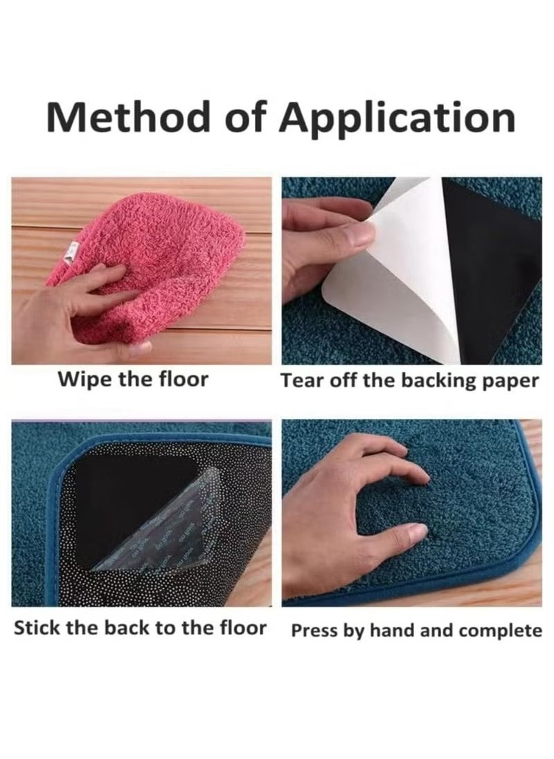 KIIUMI - 12-Pack Rug Pad Grippers Carpet Square Tape Double Sided Non-Slip Rug Pads Stoppers Grip Corner No Sliding and Curling Prevent Sliding for Tile - Image 1