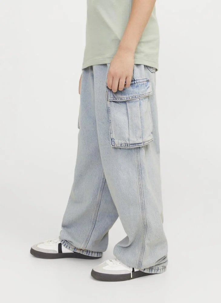 جاك وجونز جونيور Kids Jjialex Jjcargo Pocket Detailed Jeans