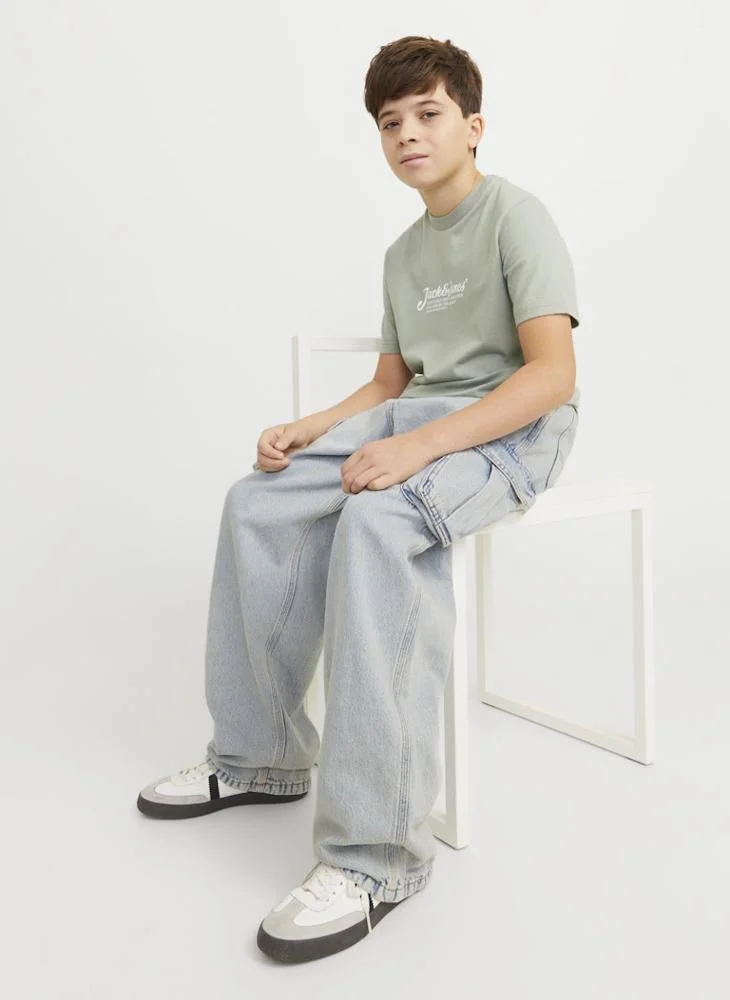 جاك وجونز جونيور Kids Jjialex Jjcargo Pocket Detailed Jeans
