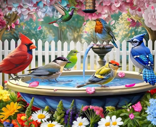 Springbok Birds of Spring 500 Piece Puzzle for Adults Features North American Wildbirds - Image 1