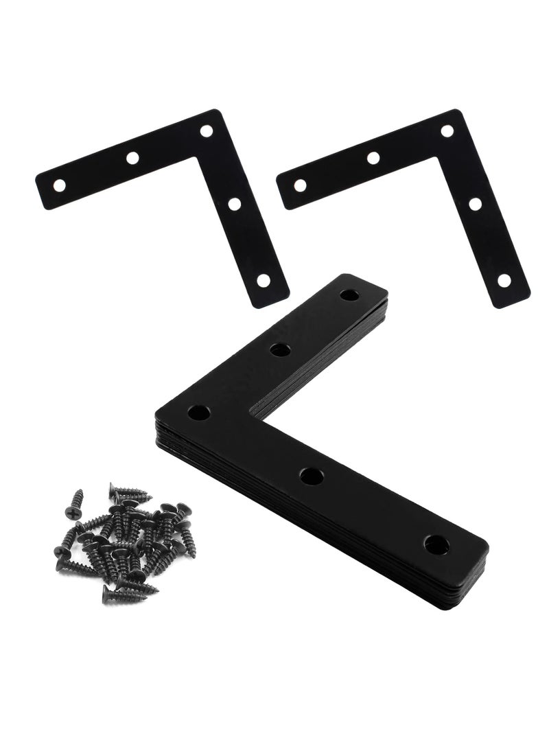 Excefore Flat Corner Brace, 20 Pcs L Shaped Corner Bracket, 2"x2" Heavy Duty Stainless Steel Shelf Supports, Duty Furniture Fastener Corner Connector for Wood Shelf Cabinet Table Chair  - Image 1