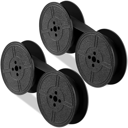 Jecery 2 Pairs Universal Typewriter Ribbon Portable Vintage Manual Typewriter Black Calculator Ribbon Replacement Pack Compatible with Most Vintage Typewriters - Image 1