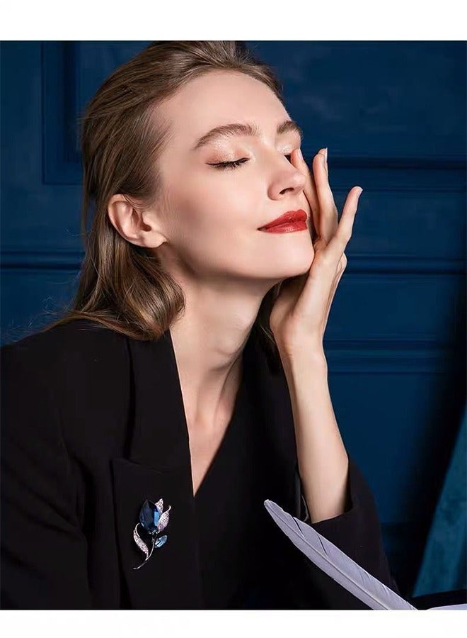 Beyond Tulip Brooche, Anti Rust and Anti Fading Alloy Brooch Pins, Corsage Scarf Clip Women Girls (Blue) - Image 4