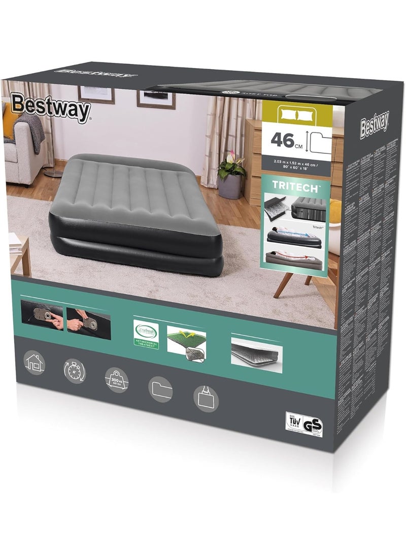 Bestway 67403 Queen Inflatable Air Mattress, Portable Air Bed for Indoor & Outdoor Camping, Black, Queen Size - Image 4