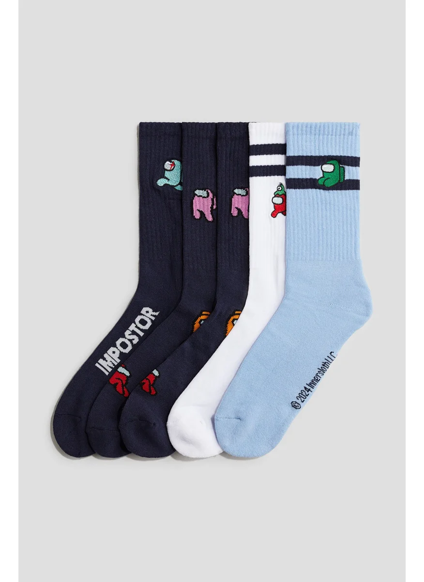 اتش اند ام 5-Pack Intarsia Motif Socks