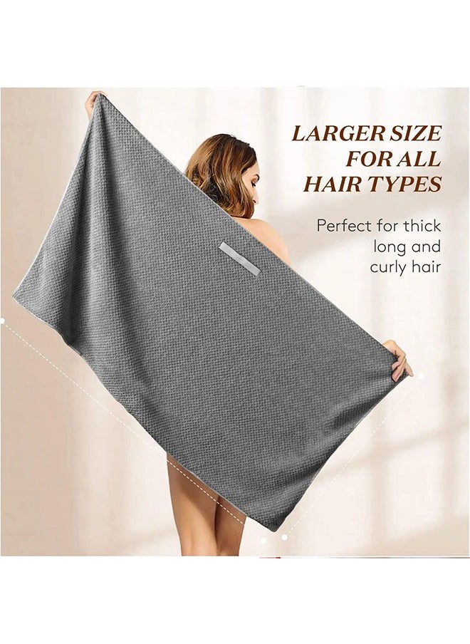 Generic 2Pcs Microfiber Hair Towel Wrap, Super Absorption Microfiber Quick-Dry Hair Towel, Super Soft Hair Drying Towel, Fast Drying Hair Turbans for Wet Hair, Long, Thick, Curly Hair, Anti Frizz Hair Towel  - Image 2
