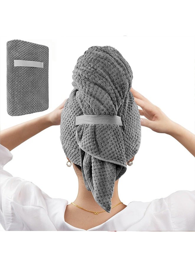Generic 2Pcs Microfiber Hair Towel Wrap, Super Absorption Microfiber Quick-Dry Hair Towel, Super Soft Hair Drying Towel, Fast Drying Hair Turbans for Wet Hair, Long, Thick, Curly Hair, Anti Frizz Hair Towel  - Image 1
