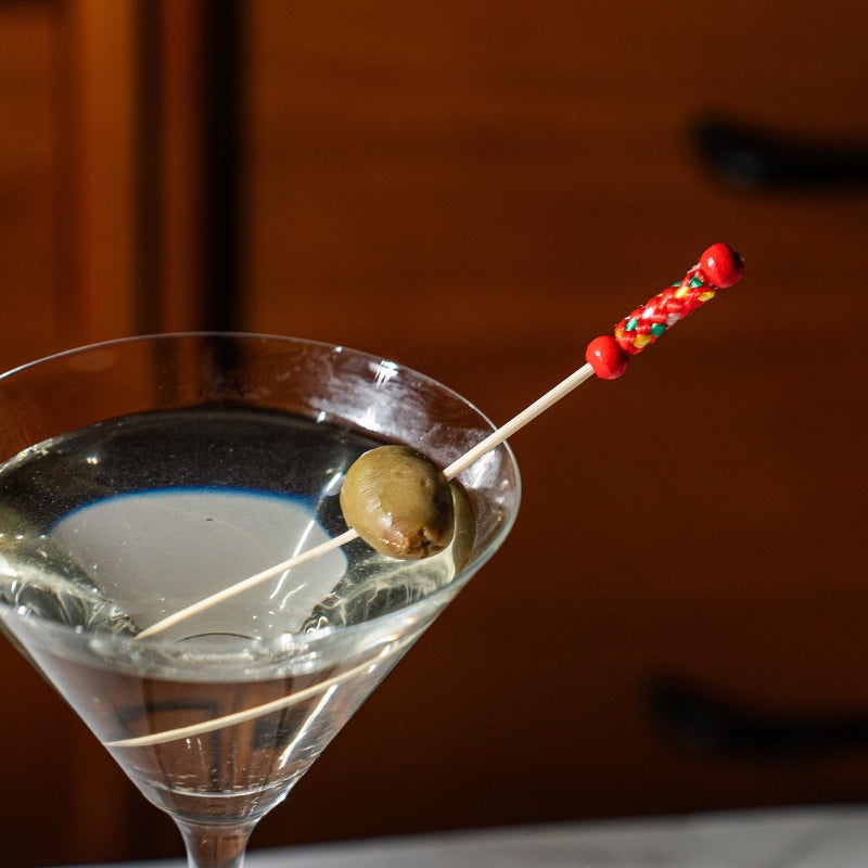 PuTwo Cocktail Picks Handmade Toothpicks 4.7â€ 100ct Red Beads with Rope - Image 4