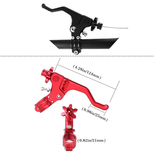 JXPANG CNC Short Stunt Clutch Lever 22mm 78 Handlebar Universal Stunt Clutch Lever Motorcycle Dirt Bike for for CFR250R CFR450R CFR450X CFR250X XR250 Red - Image 3