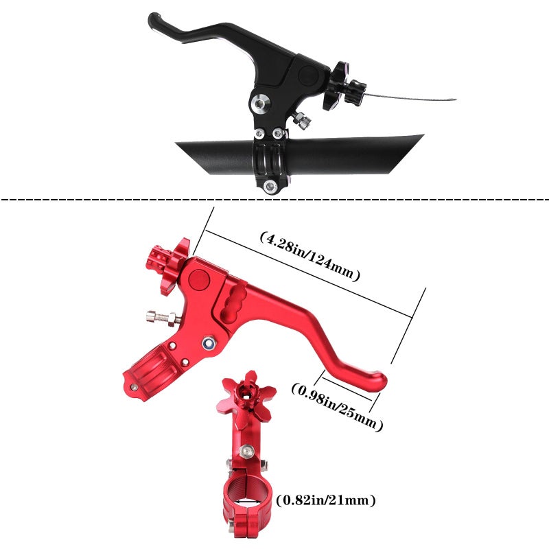 JXPANG CNC Short Stunt Clutch Lever 22mm 78 Handlebar Universal Stunt Clutch Lever Motorcycle Dirt Bike for for CFR250R CFR450R CFR450X CFR250X XR250 Red - Image 4
