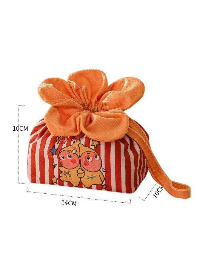 Cute Flower Tissue Box, Fabric Tissue Bag, Cartoon Car/Home Napkin Storage Bag, Children's Gift Bag, Gift Box Packaging, Birthday Gift bag, Orange - Image 3