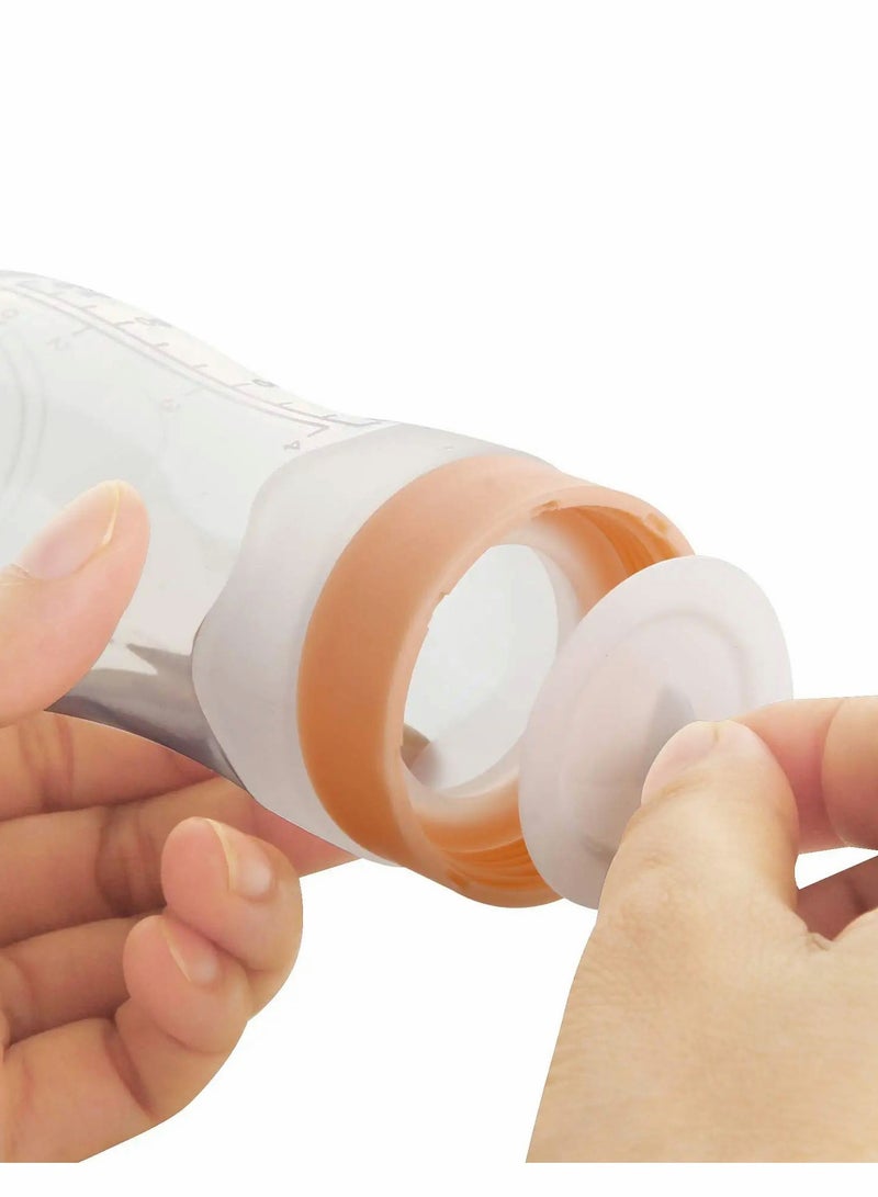 SYOSI Baby Silicone Feeding Bottle Spoon 2 Pieces Food Feeder with Standing Base 4 oz Infant Fruit Squeeze for Dispensing - Image 4
