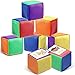 Yilloog 8 Pcs 315 Inch DIY Education Playing Game Dice Pocket Cubes for Teaching Large Clear Foam Dice for Kids Classroom Soft Cube 6 Sided Stacking Blocks for School Learning Multicolor - Image 2