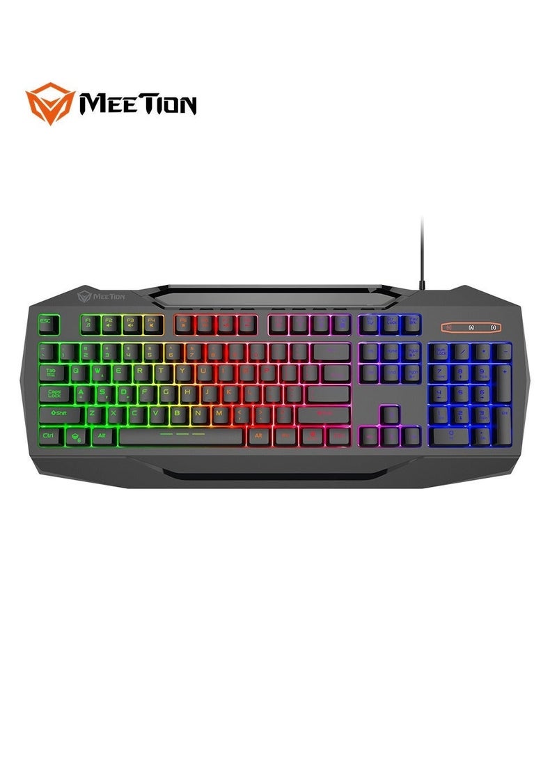 Meetion 4 IN 1 PC Gaming Kits C490 3.5mm stereo headset USB multimedia keyboard with colorful backlit Gaming mouse, max.2400dpi with breathing backlit (English+Arabic, Black) - Image 3