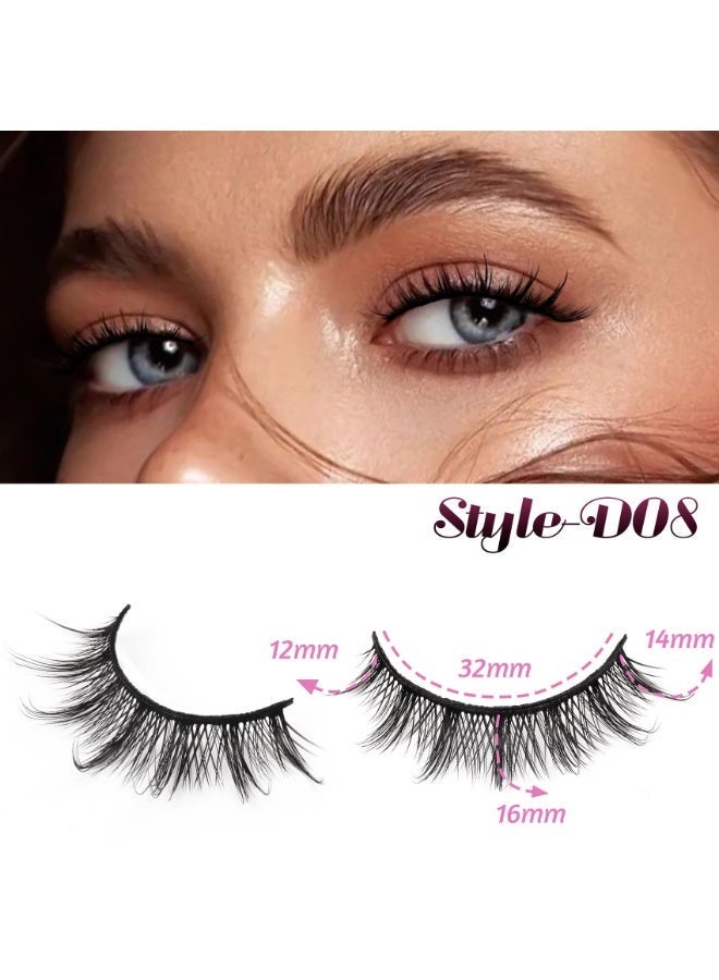 Beautybox 10 Pairs Manga Style Spiky Lashes - Crisscross Wispy False Eyelashes for Natural Anime Look, Reusable Black Band Lashes - Image 2