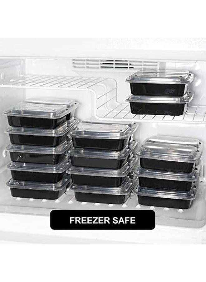 البيادر حاويات إعداد الوجبات، 50 عبوة، حجرة واحدة مع أغطية، حاويات تخزين الطعام، صندوق بينتو، خالٍ من مادة BPA، قابل للتكديس في الميكروويف وغسالة الأطباق، آمن للاستخدام في الفريزر، 32 أونصة - Image 3