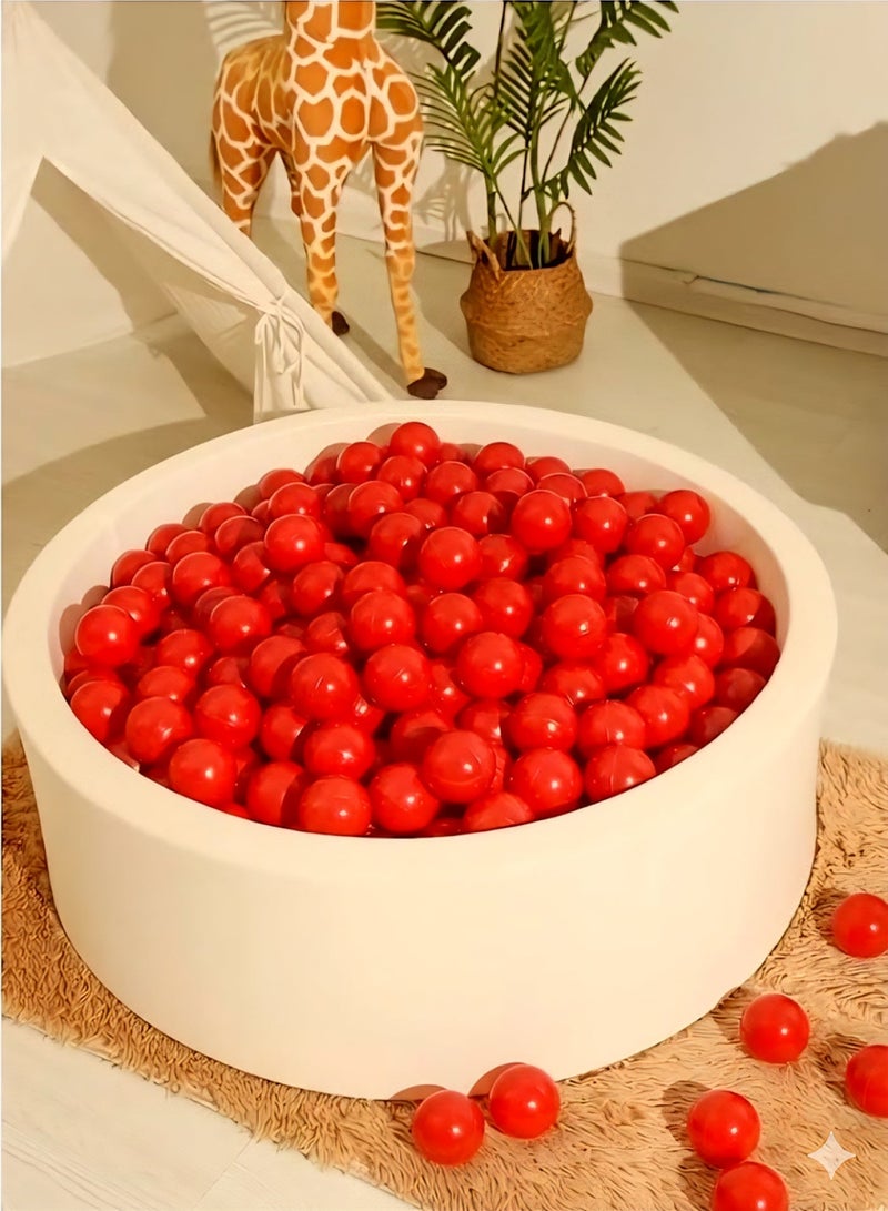 SKY-TOUCH 100-PieceVibrant Red Ocean Fun Balls Smooth Edges and Germ-Free Design Vibrant Colors Pool Ball Set - Image 2