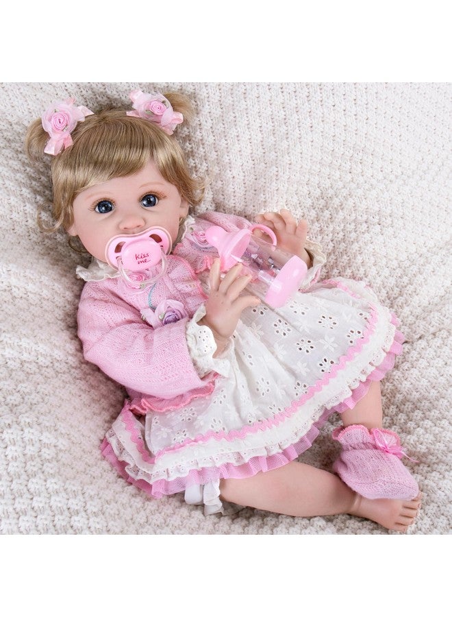 Aori Lifelike Baby Dolls Real Life Baby Dolls 22 Inch Realistic Girl Todder Dolls with Bunny Toy Doll Set for Girls Age 3+ - Image 2