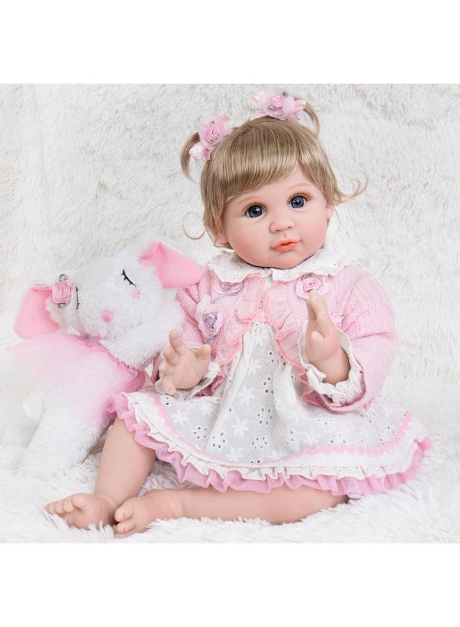 Aori Lifelike Baby Dolls Real Life Baby Dolls 22 Inch Realistic Girl Todder Dolls with Bunny Toy Doll Set for Girls Age 3+ - Image 1