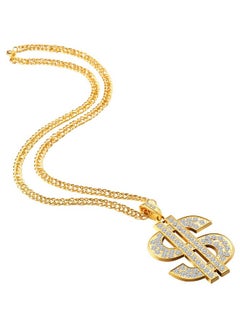 Tatuo 6 Pieces Gold Plated Chain Dollar Necklace For Men With Dollar Sign Pendant Necklace, Hip Hop Dollar Necklace (6 Pieces)  - Image 2